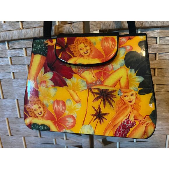 Vtg Angela Frascone Handbag Hard Acrylic Bathing Beauties - Picture 3 of 9